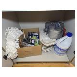 Contents of Shelf- Light Bulbs, Toilet Paper,
