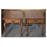 2 Matching Wood End Tables 21"W 27"L 21"T