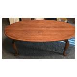Oval Solid Wood Coffee Table 46"L 27"W 16"T