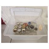 Sterilite Tub w/ Assorted Canning Jar