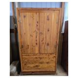 Vintage Cedar Cabinet w/ Contents 38"W 22½"D