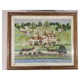 Framed Needlepoint Picture 21½"x 17½"