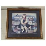 1986 Country Girl Print by Nita Showers 17"x 15"