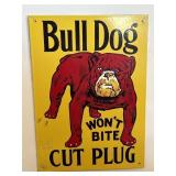 14ï¿½ x 10ï¿½ Rare Porcelain Enamel Bull Dog Wonï¿½t