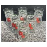 (6) Vintage Coca Cola Coke Christmas Frosted