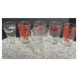 (5) Vintage X-Large Coca-Cola Glass Tumblers &