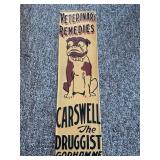 29ï¿½ x 7 1/2ï¿½ Metal Veterinary Remedies Carswell