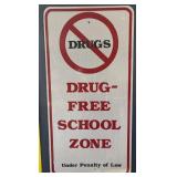 36ï¿½ x 18ï¿½ Metal Drug Free School Zone Sign