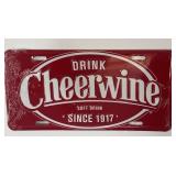 Cheerwine Sign Metal License Plate 12ï¿½ x 6ï¿½
