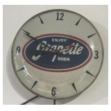 Vintage Grapette Soda Advertising Clock 11ï¿½ Glass