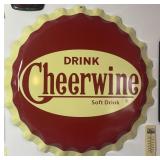 Cheerwine Bottle Cap Advertising Metal Sign 27