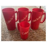 (3) Vintage Coke Giant Super Gulp 1 Liter Mugs &