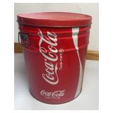 14ï¿½ Coca-Cola Tin Trash Can W/ Lid (As Pictured)