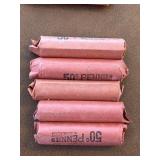 5 Rolls Un-Searched Wheat Pennies