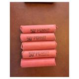 5 Rolls Un-Searched Wheat Pennies