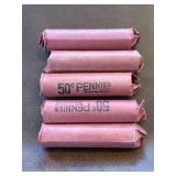 5 Rolls Un-Searched Wheat  Pennies