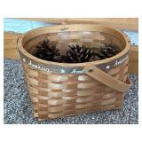 Home Interiors Woven Basket & Pine Cones 7ï¿½ x 11ï¿½