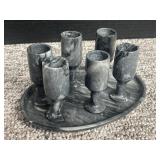 Spanish Gray Stone Shot Set of 7 - 6 Cups 1