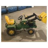 John Deere pedal tractor with a front loader and