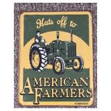 16ï¿½ x 12 1/2ï¿½ Metal Hats Off To American Farmers