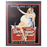 15 1/2ï¿½ x 12 1/2ï¿½ Metal Dr. Pepper ï¿½Come And Get