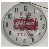 Vintage Goldenrod Dairy Foods Advertising Clock