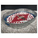 16ï¿½ Coca-Cola Galvanized Oval Serving Tray