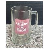 Vintage Bacardi Rum & Coca-Cola Glass Mug 5 1/2ï¿½