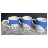 (3) Vintage Coca Cola Mugs Polar Bears 1999
