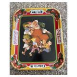Coca Cola Santa With Elves 10.5ï¿½x13ï¿½ Metal