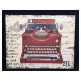 (D) Vintage Red Royal Model Portable Typewriter