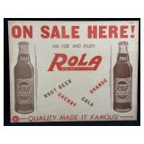 (C) Vintage Rola Cola Soda Pop Cardboard Store