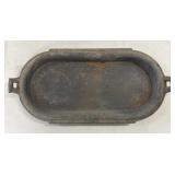 (C) Vintage Cast Iron Griddle Oval Skillet