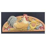 (C) Rooster Sunflower Home Interiors Wall Plaque,