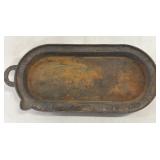 (C) Vintage Cast Iron Griddle Oval Skillet