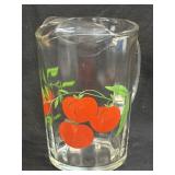 (B) Vintage 1950s Tomato Juice Glass Pitcher
