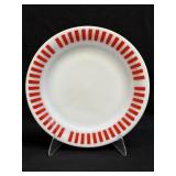 (B) Vintage Hazel Atlas Red Candy Stripe Dinner