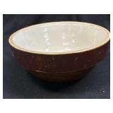 (A) Brown Stoneware Dunlap Advertising Bowl  7"