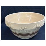 (A) Banded Yellow Ware Mixing Bowl 12" Diameter