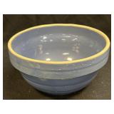 (A) Blue Yellow Ware  Bowl 9" Diameter Marked USA