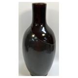 (A) Vintage HOSLEY POTTERY Brown & Black Large