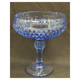 (A) Vintage Indiana Glass Diamond Blue Tall
