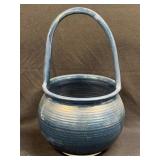 (B) Large Studio Pottery Stoneware Basket 14"