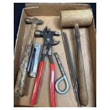 (B) Assorted Tools Including Ball Peen Hammer,