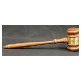 (A) Walnut Gavel With Gold Band Signed Newt