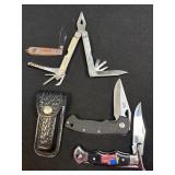 (SC) 4 Assorted Knives/Multi Tool  As Pictured