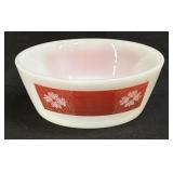 (B) Vintage Federal Glass Red Gingham Flower Milk