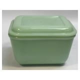 (B) Fire-King Jadeite Philbe Pattern Refrigerator