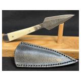 (SC) 5.5" Fixed Blade Damascus Style Boot Knife