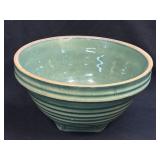 (D) Vintage McCoy Green Ribbed Mixing Bowl:1920s